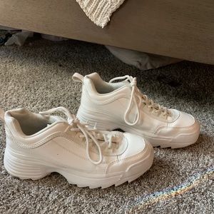 Chunky white sneakers